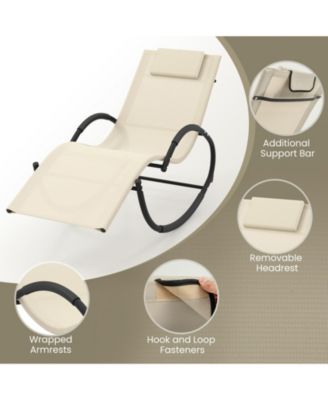 GOUUN Heavy-Duty Rocking Chair - 350lbs Capacity, UV-Resistant Fabric & Removable Headrest