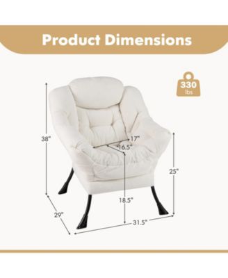 Sherpa Upholstered Accent Chair with Cozy Head Pillow