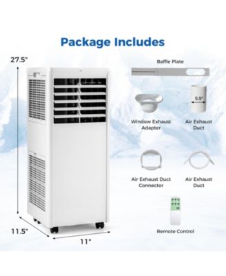 4-in-1 8000 BTU Portable Air Conditioner with Fan and Dehumidifier