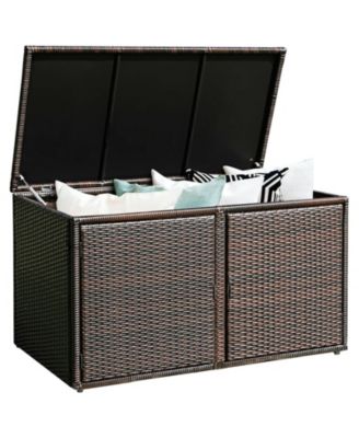 88 Gallon Garden Patio Rattan Storage Container Box