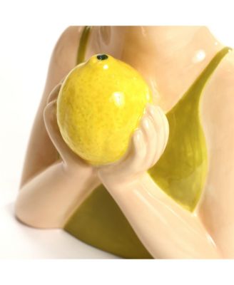 Lady Lemons Ceramic 11.6-Inch Tall Sculpture Vase