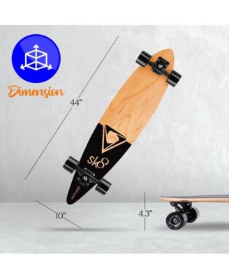 8" Canadian Maple Deck Skateboard, Mini Cruiser for All Ages (Black)