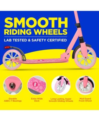 Lightweight Foldable Kick Scooter for Adults, Adjustable Height (Pink)