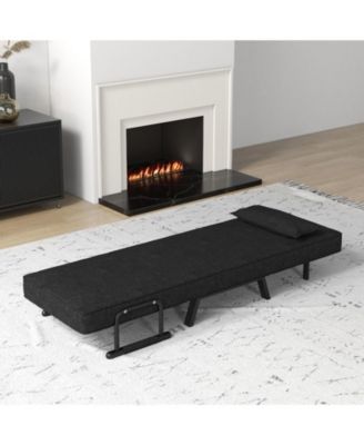 Folding 6 Position Convertible Sleeper Bed Armchair Lounge Couch with Pillow