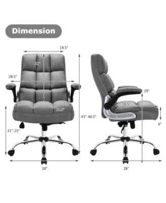 Adjustable Swivel Office Chair with High Back and Flip-up Arm