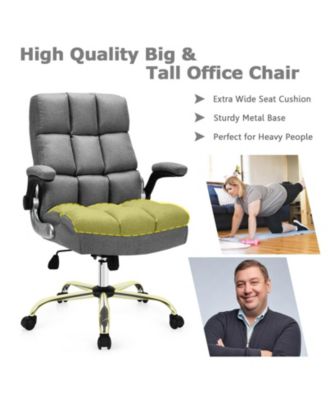 Adjustable Swivel Office Chair with High Back and Flip-up Arm