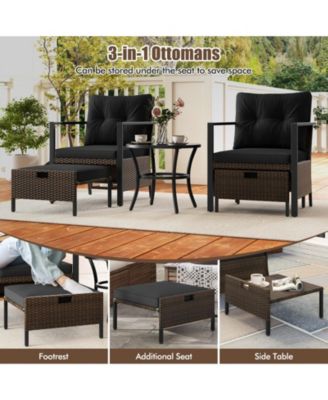 4 Piece Outdoor Furniture Set with Glass Topped Table