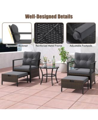 4 Piece Outdoor Furniture Set with Glass Topped Table