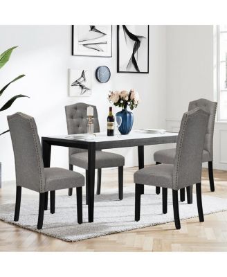 Set of 2 Tufted Upholstered Dining Chairs