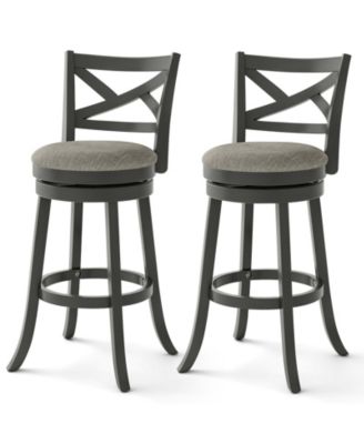 31 Inch Swivel Bar Stools Set of 2 with Hollow Back and Soft-padded Seat-31 inches