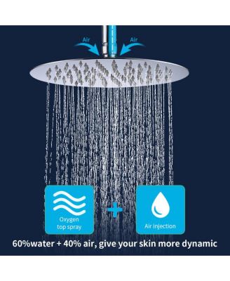 Wall-Mounted Shower Faucet Combo Set Rainfall Shower Head & Handheld