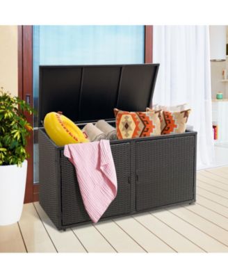 GOUUN 88 Gallon Garden Patio Rattan Storage Container Box
