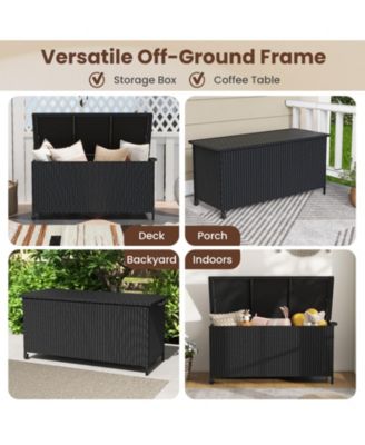 Indoor Outdoor 85 Gallon Storage Container with Waterproof Liner and Universal Wheels