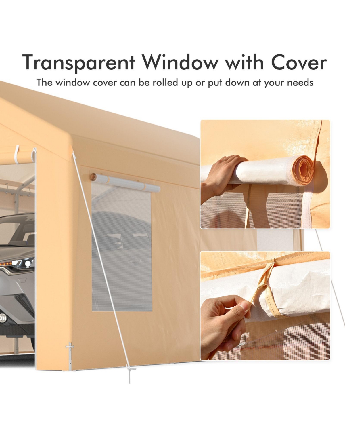 Gouun 10 x 20 Feet Heavy-Duty Steel Portable Carport Car Canopy Shelter