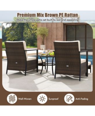 4 Piece Outdoor Furniture Set with Glass Topped Table