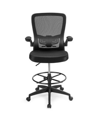 Height Adjustable Drafting Chair with Flip Up Arms