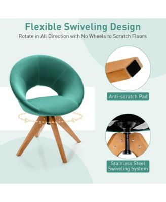 Swivel Accent Chair with Oversized Upholstered Seat for Home Office