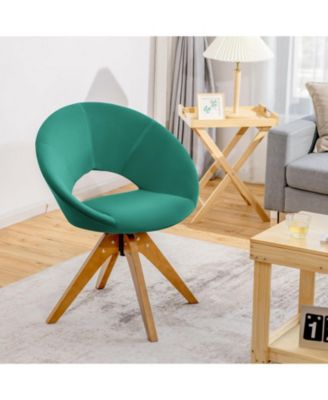 Swivel Accent Chair with Oversized Upholstered Seat for Home Office