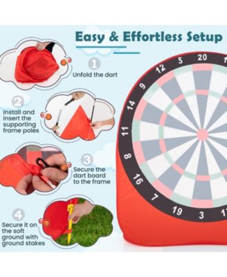Large Dart Board for Kids with 4 Kick Balls
