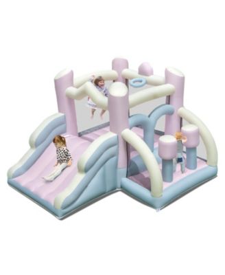 Kids Bounce House with Slide and 2 Boxing Columns Bouncy Castle for Party without Blower