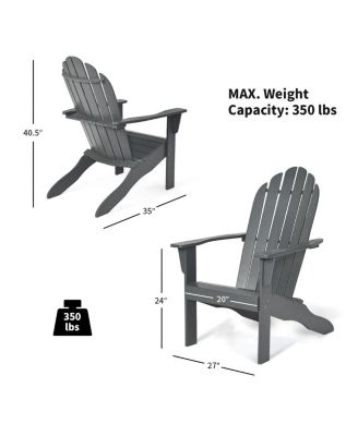 Acacia Wood Outdoor Adirondack Chair with Ergonomic Design
