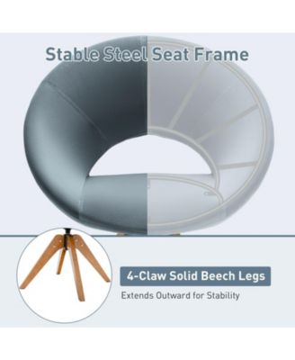 Swivel Accent Chair with Oversized Upholstered Seat for Home Office