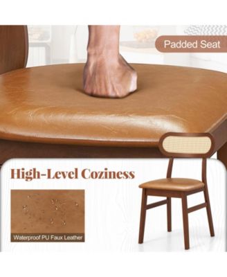 Indoor Mid Century Wood Dining Chairs Set of 2 for Dining Room