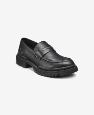 KARL LAGERFELD PARIS - Men's Tumbled Leather Lug Sole Penny Loafer