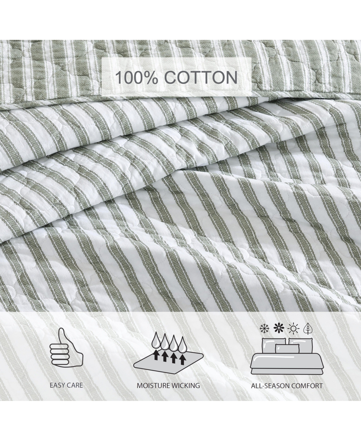 Stone Cottage Stone Cottage-Willow Way Ticking Stripe Quilt-Sham Set