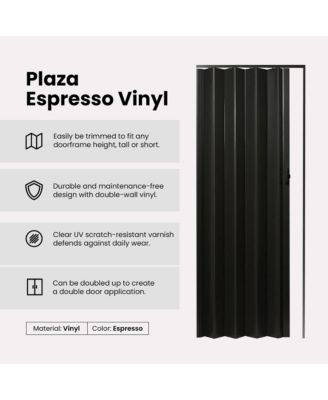 36 x 80 Inch Plaza Espresso Vinyl Accordion Door with Hardware