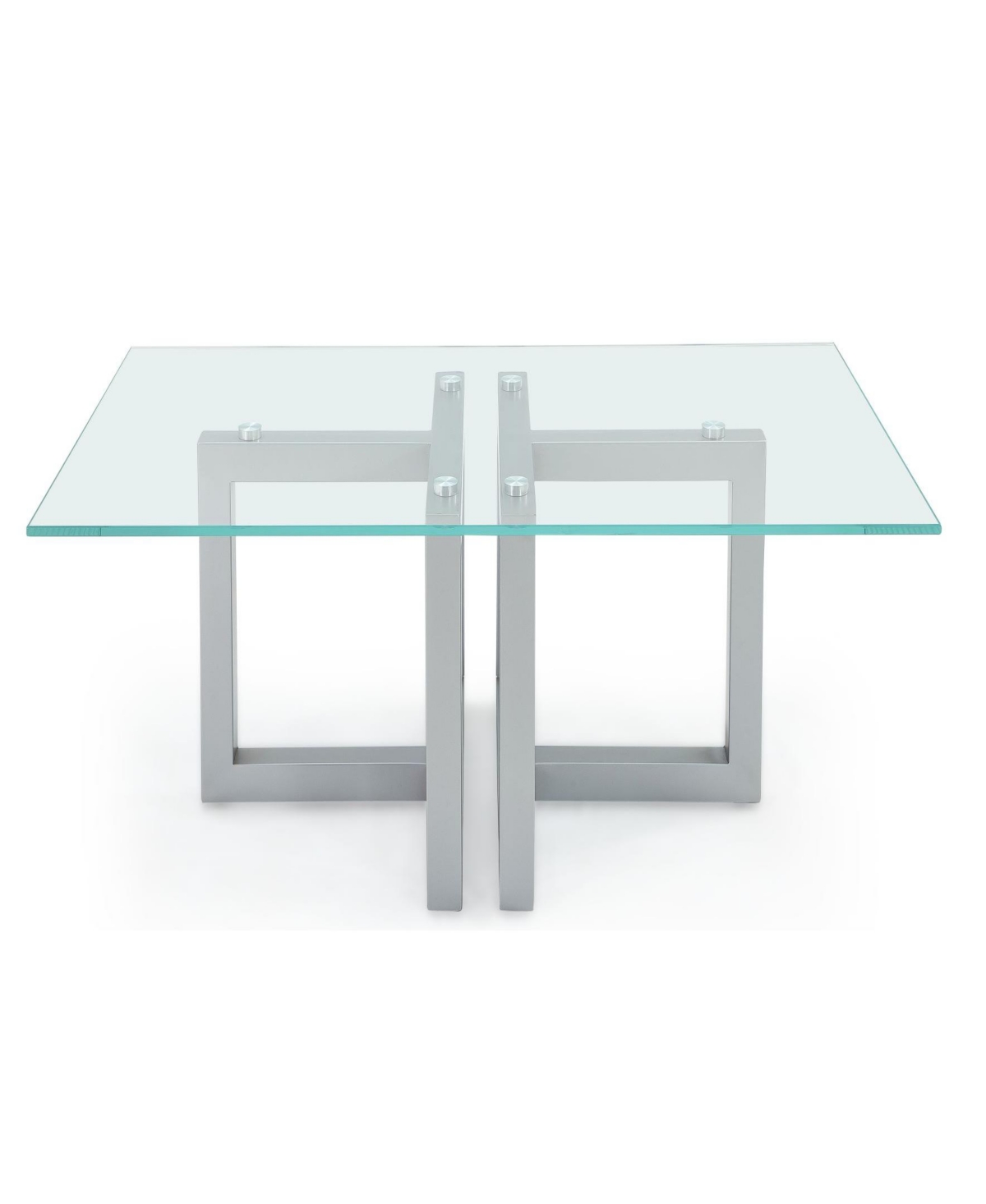 MACY'S EMILA 48" RECTANGLE GLASS MIX AND MATCH COFFEE TABLE 