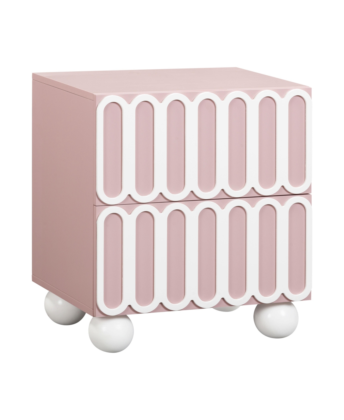 Tov Furniture Tori Motif 2-drawer Nightstand In Mauve