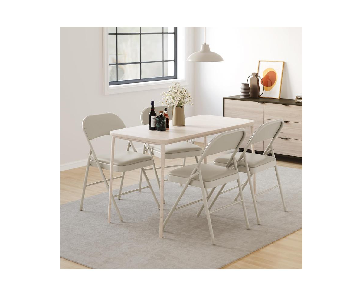 gaomon 4 Pack Folding Chairs With Padded Cushion and Back, Folding Chairs for Outside, Foldable Chairs With Metal Frame Hold Up to 350 Lbs, Metal Chai