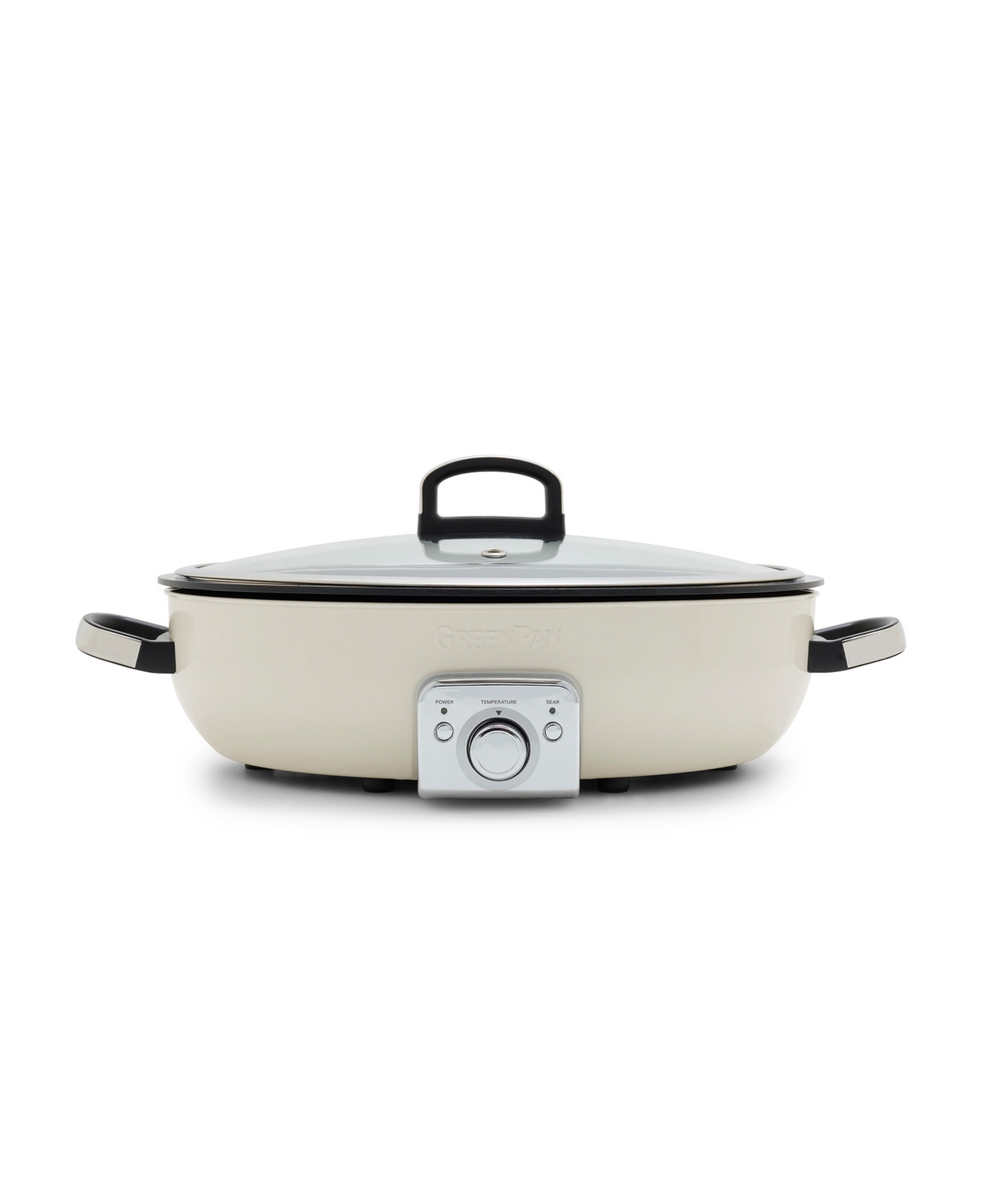 Greenpan Elite 5.5 Quart Nonstick Oval Electric Skillet In Cloud Cream