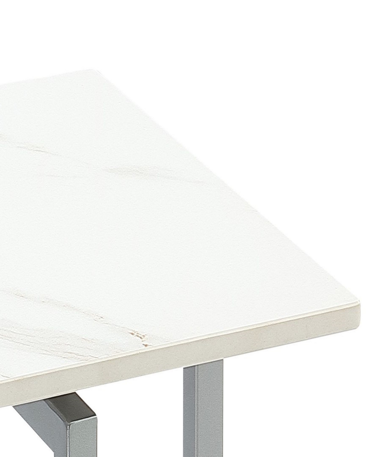 Macy's Emila 14" Square Sintered Stone Mix And Match Martini Table In White,silver Sky
