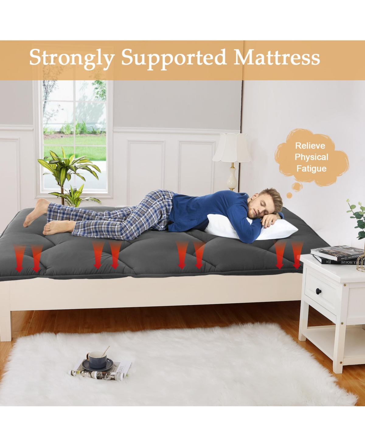 gaomon Size Japanese Futon Mattress, Foldable Roll-Up Floor Mat, Tatami & Camping Pad