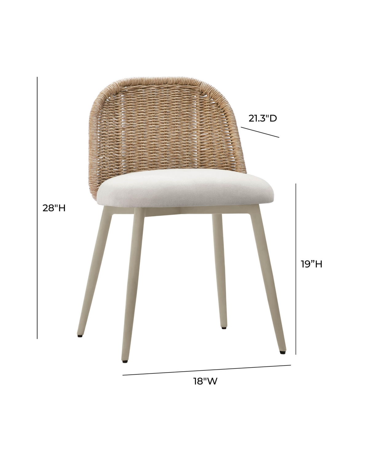 Tov Furniture Alexa Rattan Performance Fabric Dining Chair In Brown