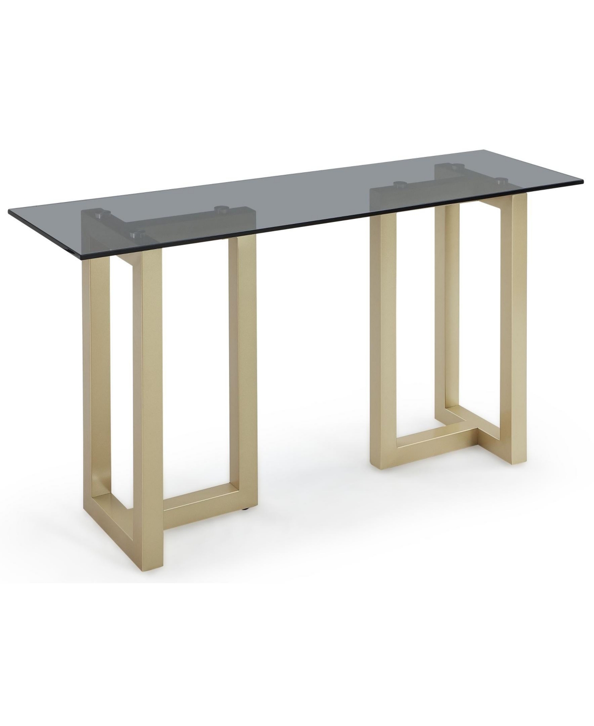 Shop Macy's Emila 54" Glass Mix And Match Console Table In Smoked Glass,champagne