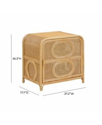 17.7" Rattan Nightstand