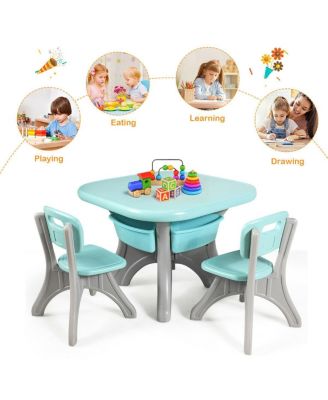 In/Outdoor 3-Piece Plastic Children Play Table & Chair Set
