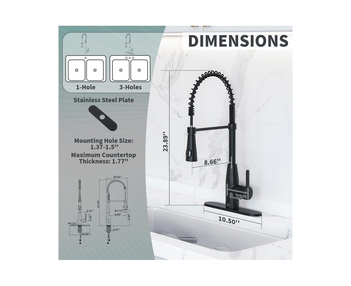 Casainc Pull Down Sprayer Kitchen Faucet with Touchless Sensor and Digital Temperature Display