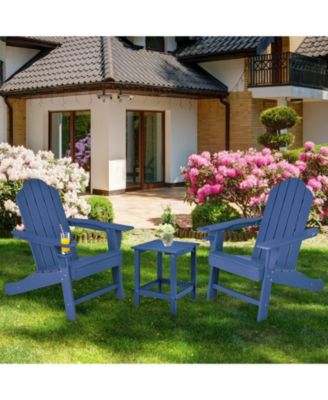 Outdoor Adirondack Chair with Built-in Cup Holder for Backyard Porch