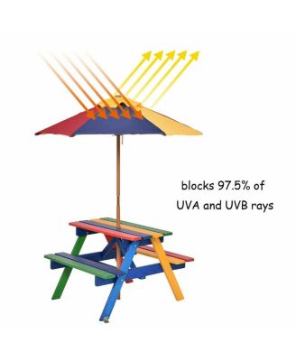 4 Seat Kids Picnic Table with Umbrella
