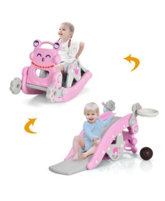 4-in-1 Rocking Horse and Slide Set for Kids