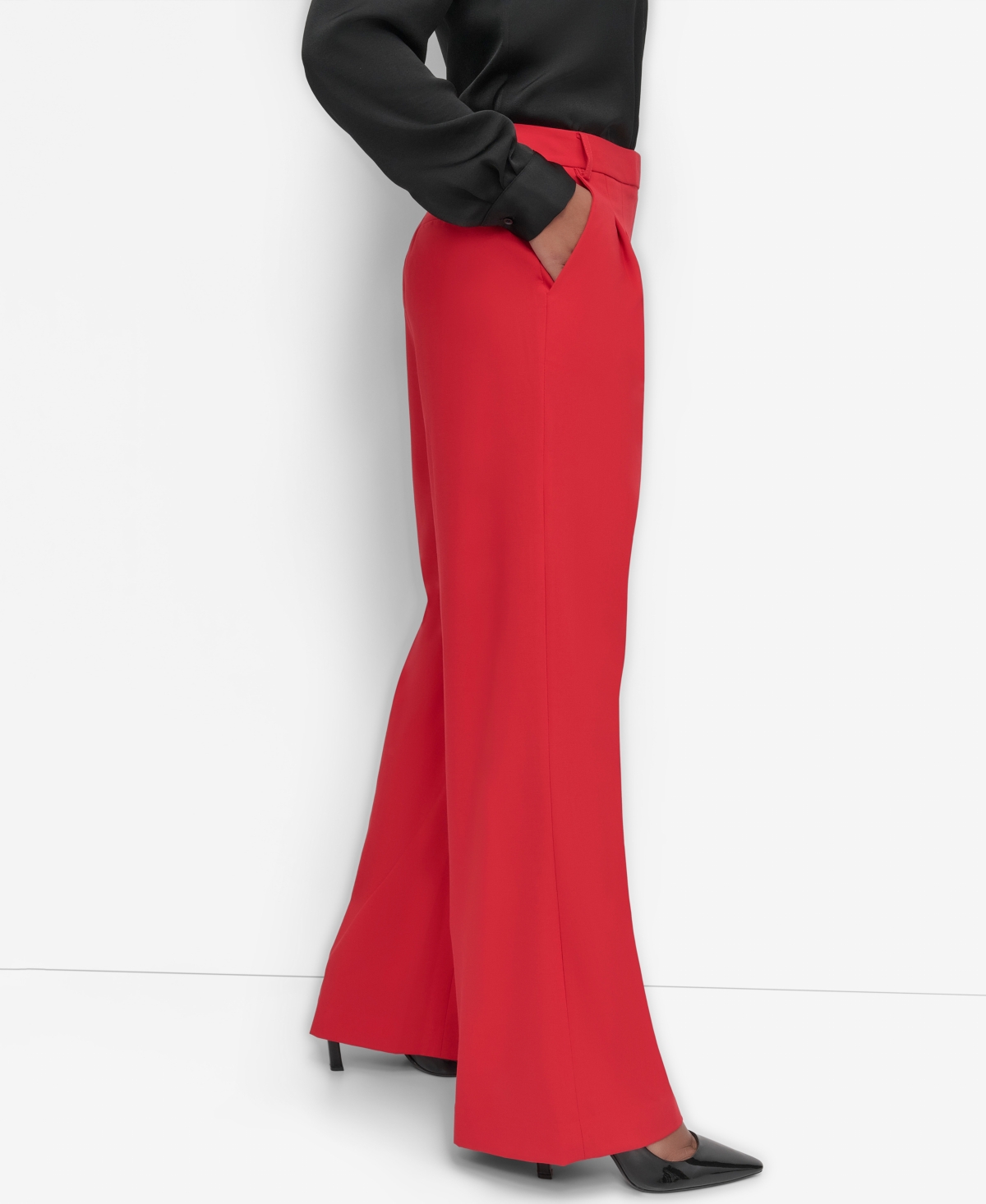 Dkny Women's High-Waisted Wide-Leg Pants