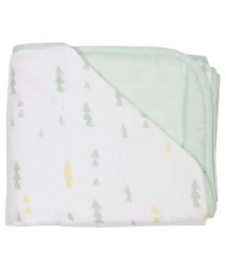 Toddler Triangles and Mint Oversized Bamboo Muslin Quilted Blanket