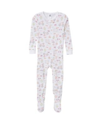 Baby Girls' Snug Fit Footed Pajamas, 4-Pack, Dog