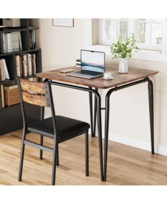 Dining Table for 2, Small Table and Chairs Set of 2, Square Dinette Set for 2, Dinner Table Set, 3 Piece Kitchen & Dining Room Sets for Small Space, Apartment (Vintage, Dining Table with 2 Chairs)