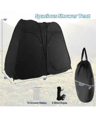 Oversized Pop Up Shower Tent with Window Floor and Storage Pocket