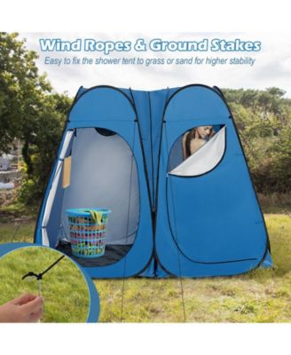 Oversized Pop Up Shower Tent with Window Floor and Storage Pocket